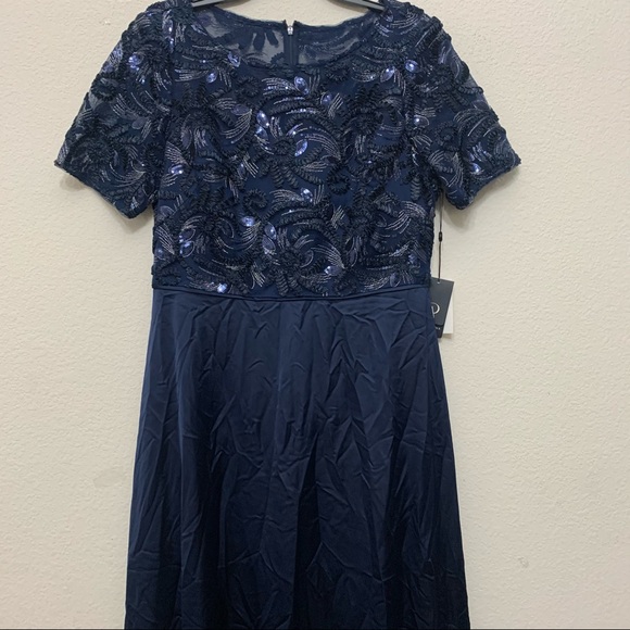 Adrianna Papell High-Low Beaded Soutache Maxi - Picture 9 of 12